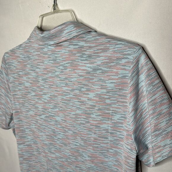 Adidas Space-dye Polo Short Sleeve Top. Size Medium. - Picture 6 of 8